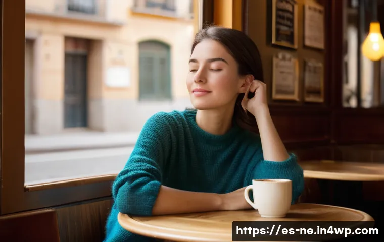 삶의 목적을 찾기 위한 내적 탐험 - A serene young woman, in her early twenties, is seated at a small, elegant wooden table in a sun-dre...